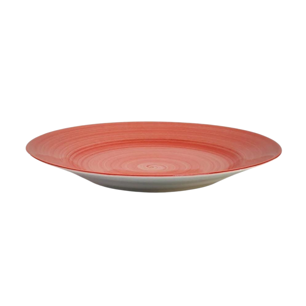 Delicia Porcelain Flat Plate Hand Made Brushed 28cm