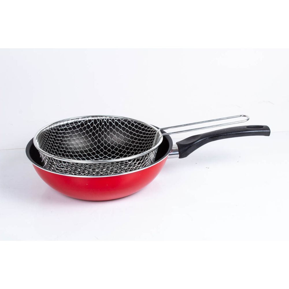 AAone Viesta 2 Pcs Wok Frypan+ Oil Strainer 24cm ARE