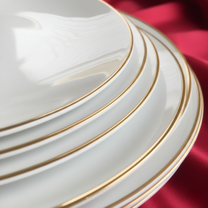 Delicia porcelain Aureline dinnerware set of gold lined 24 PCS