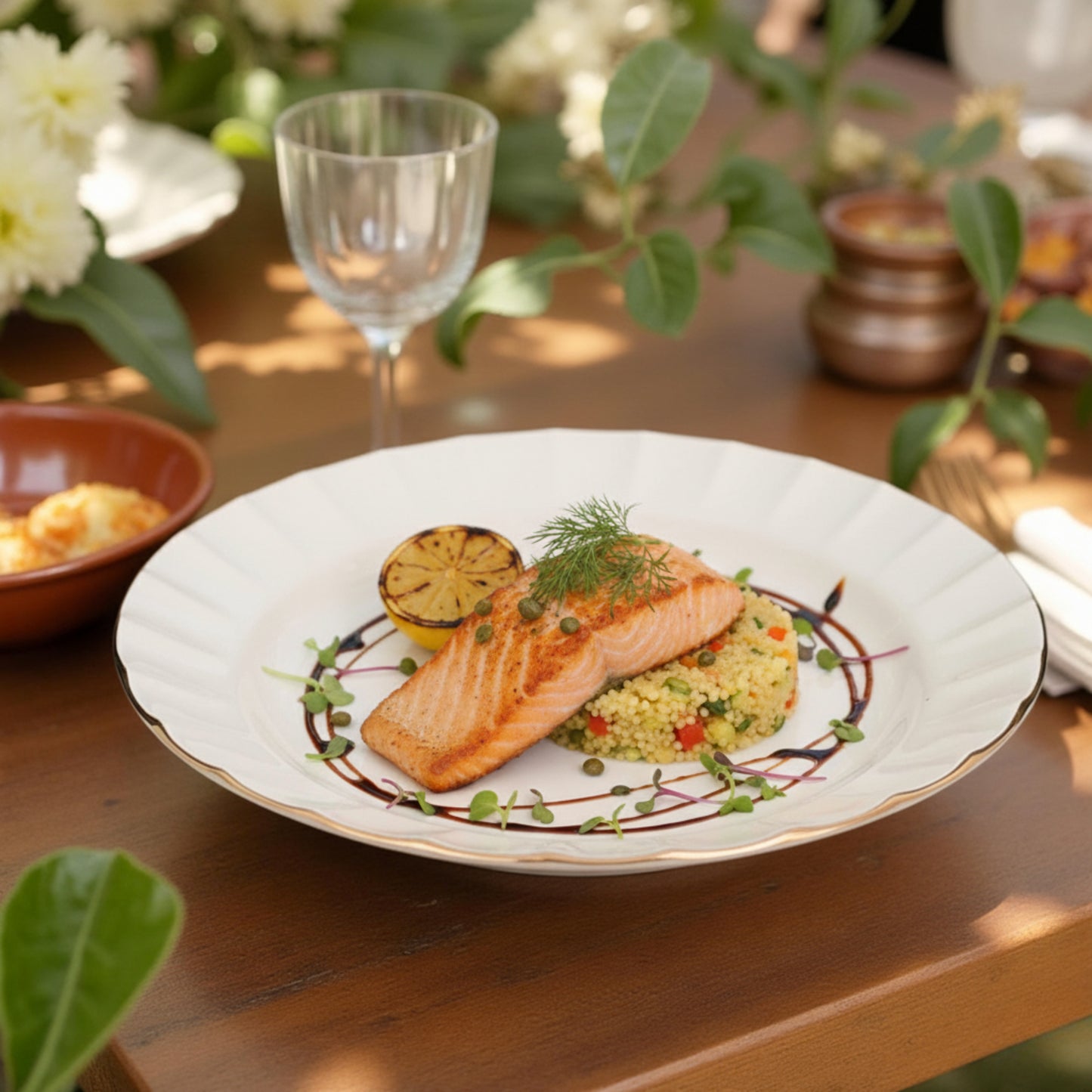 Delicia Porcelain plate 21 Gold Line Ivory Queen