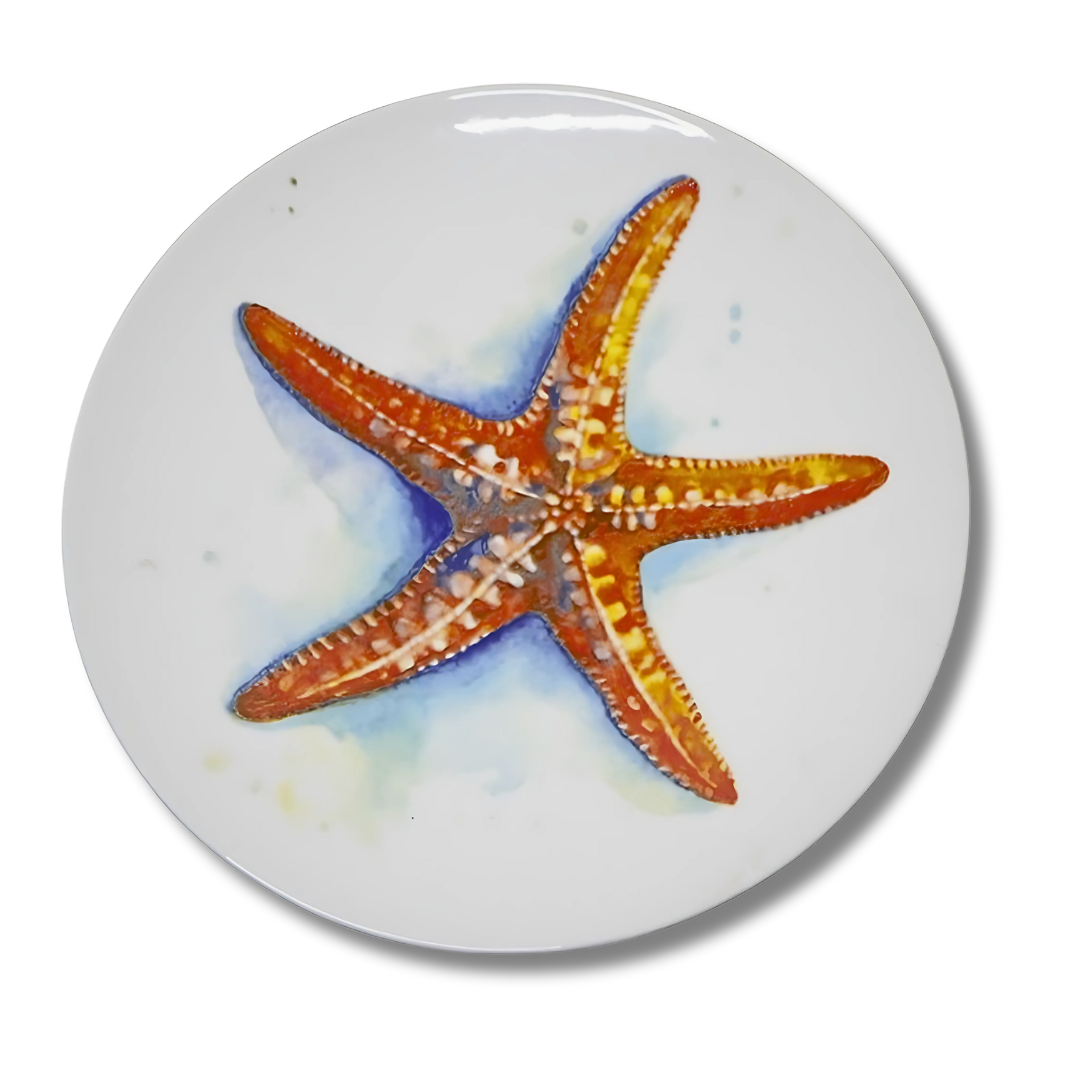 Delicia Porcelain Golden Scorpian Design Plate Plate Digital Printing