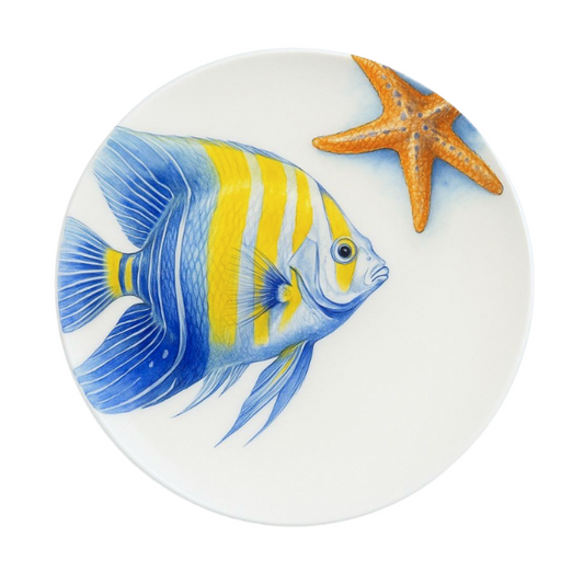 Delicia Porcelain Fish Design Plate Plate Digital Printing