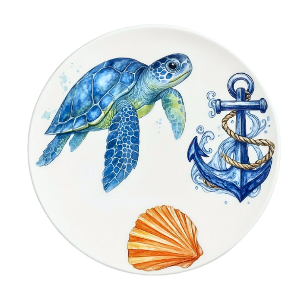Delicia Porcelain Turtle Design Plate Plate Digital Printing