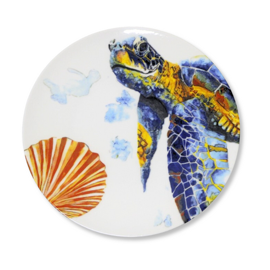 Delicia Porcelain Golden Turtle Design Plate Plate Digital Printing