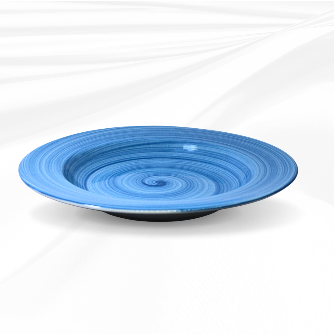 Delicia Porcelain Deep Plate hand Made Brushed 22cm