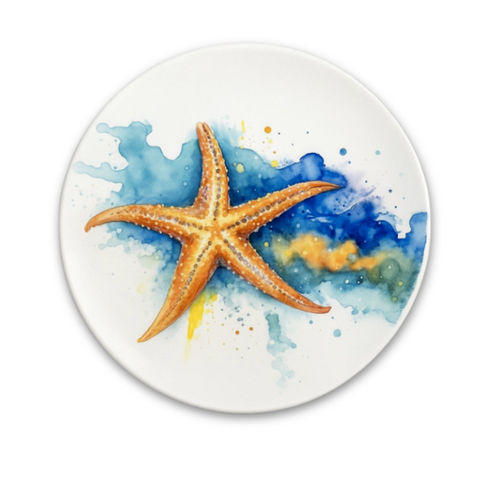 Delicia Porcelain Starfish Design Plate Plate Digital Printing