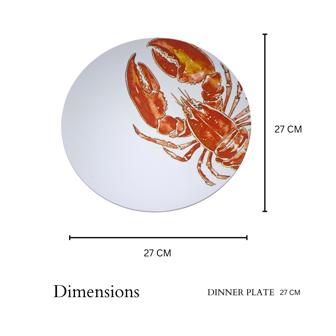 Delicia Porcelain Golden Scorpian Design Plate 27CM Digital Printing