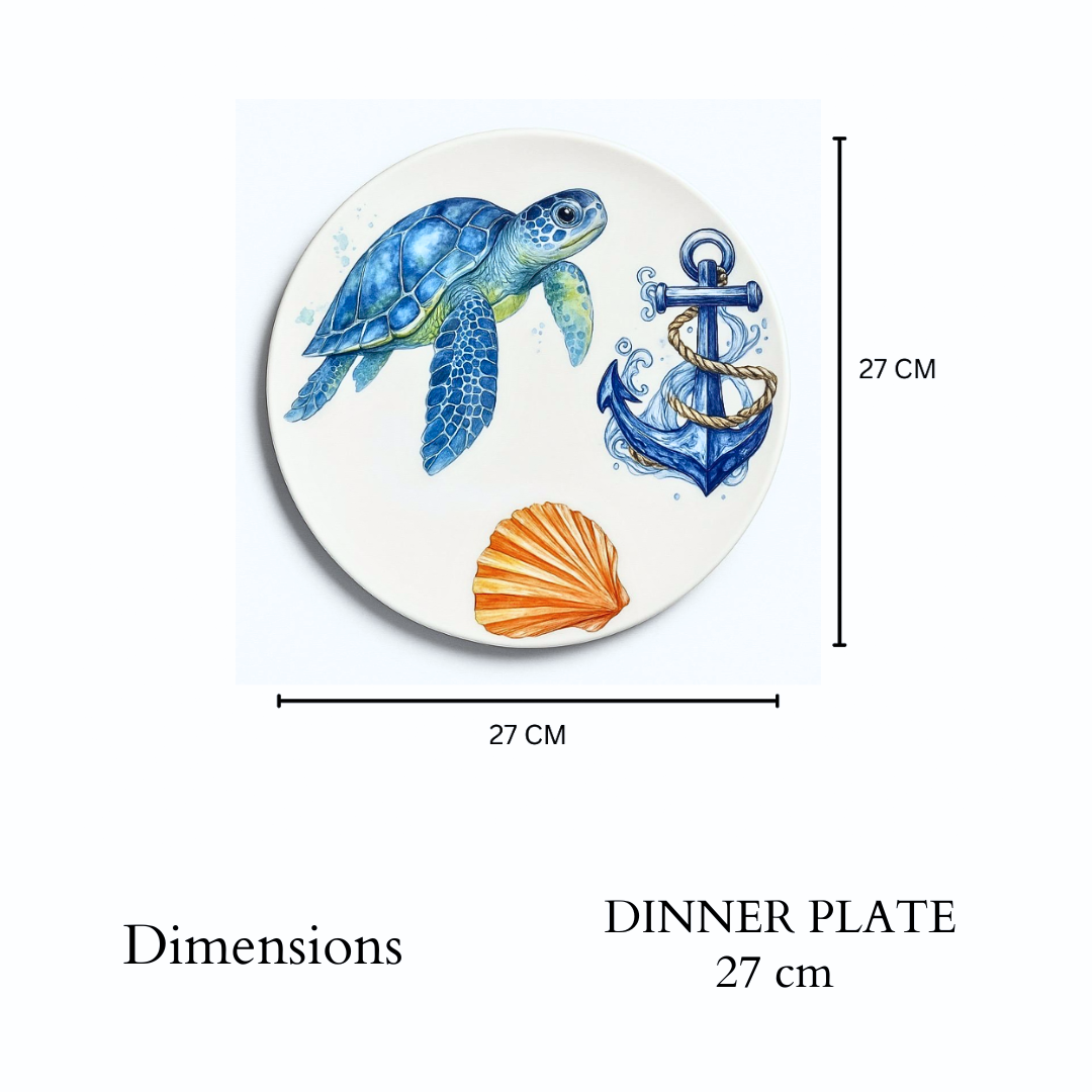 Delicia Porcelain Turtle Design Plate Plate Digital Printing