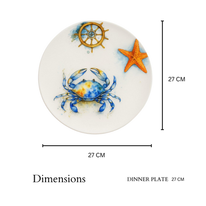Delicia Porcelain Crab Design Plate Plate Digital Printing
