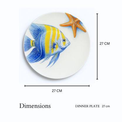 Delicia Porcelain Fish Design Plate Plate Digital Printing