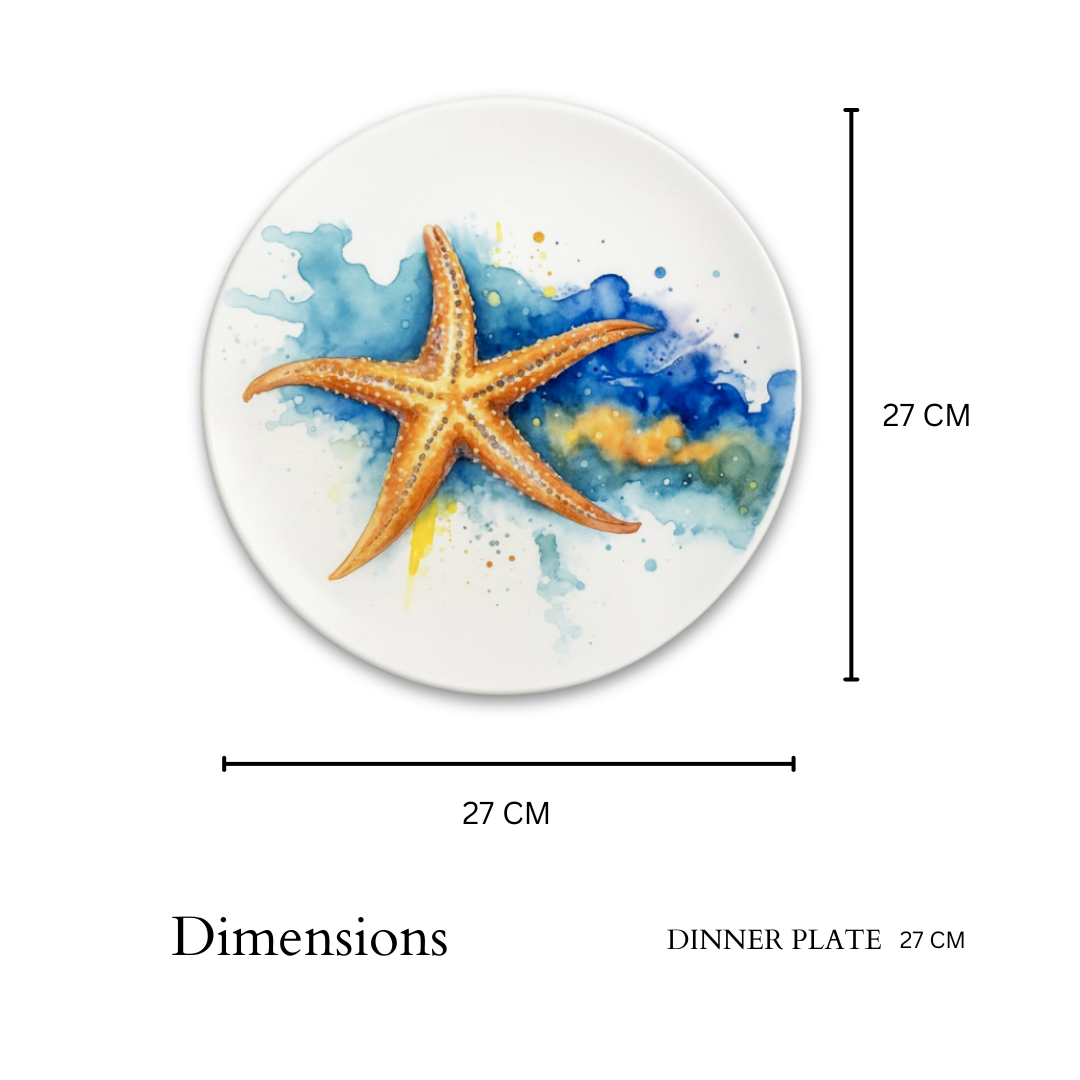 Delicia Porcelain Starfish Design Plate Plate Digital Printing