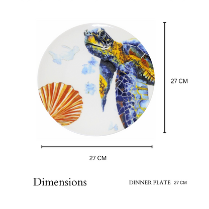 Delicia Porcelain Golden Turtle Design Plate Plate Digital Printing