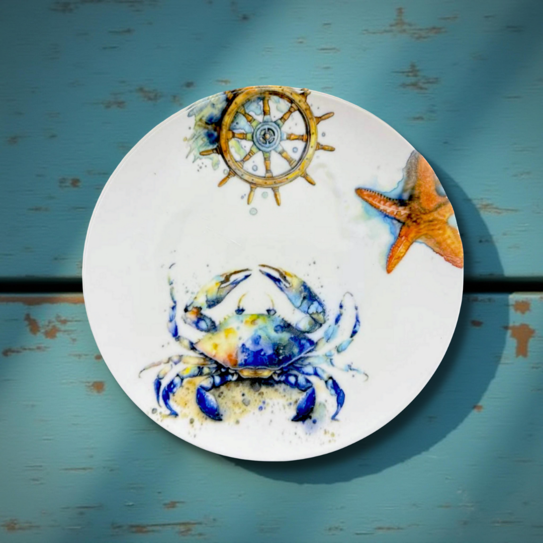 Delicia Porcelain Crab Design Plate Plate Digital Printing