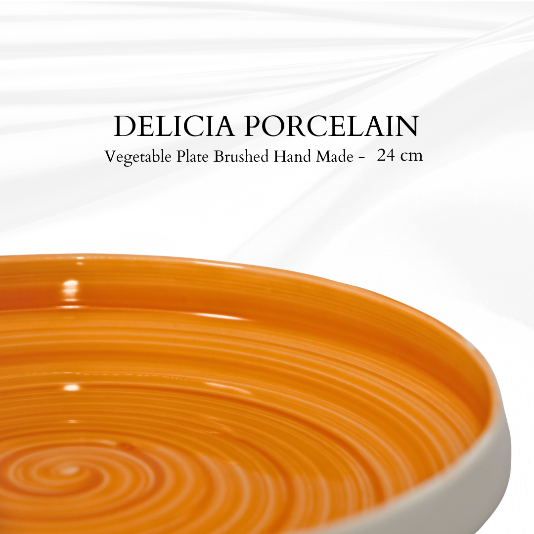 Delicia Porcelain Vegetable Plate 24cm Brushed
