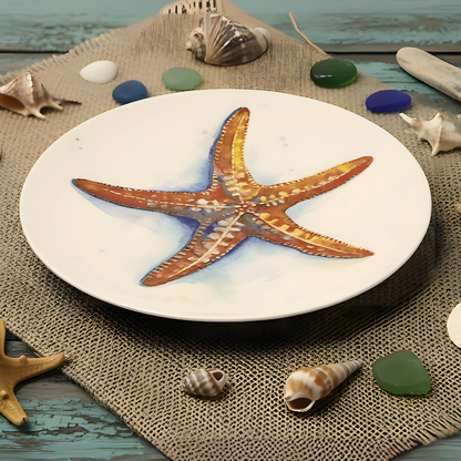 Delicia Porcelain Golden Scorpian Design Plate Plate Digital Printing