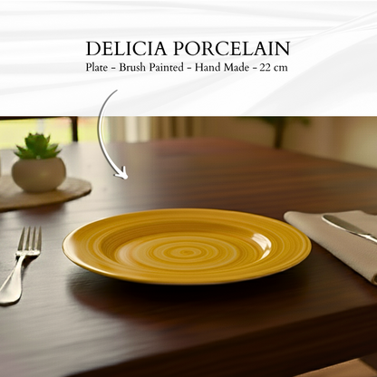 Delicia Porcelain Deep Plate hand Made Brushed 22cm