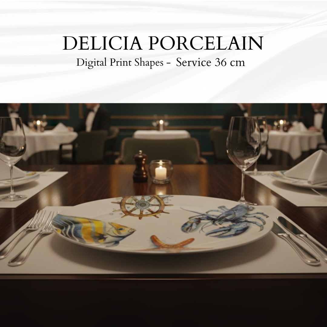 Delicia Porcelain Service 36 cm Gold Digital Print Shapes