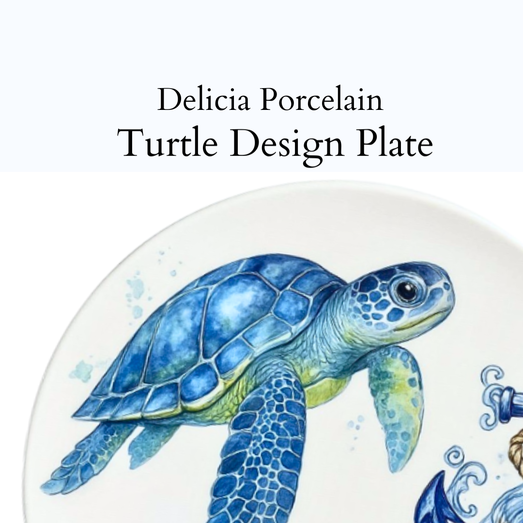 Delicia Porcelain Turtle Design Plate Plate Digital Printing