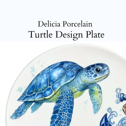 Delicia Porcelain Turtle Design Plate Plate Digital Printing