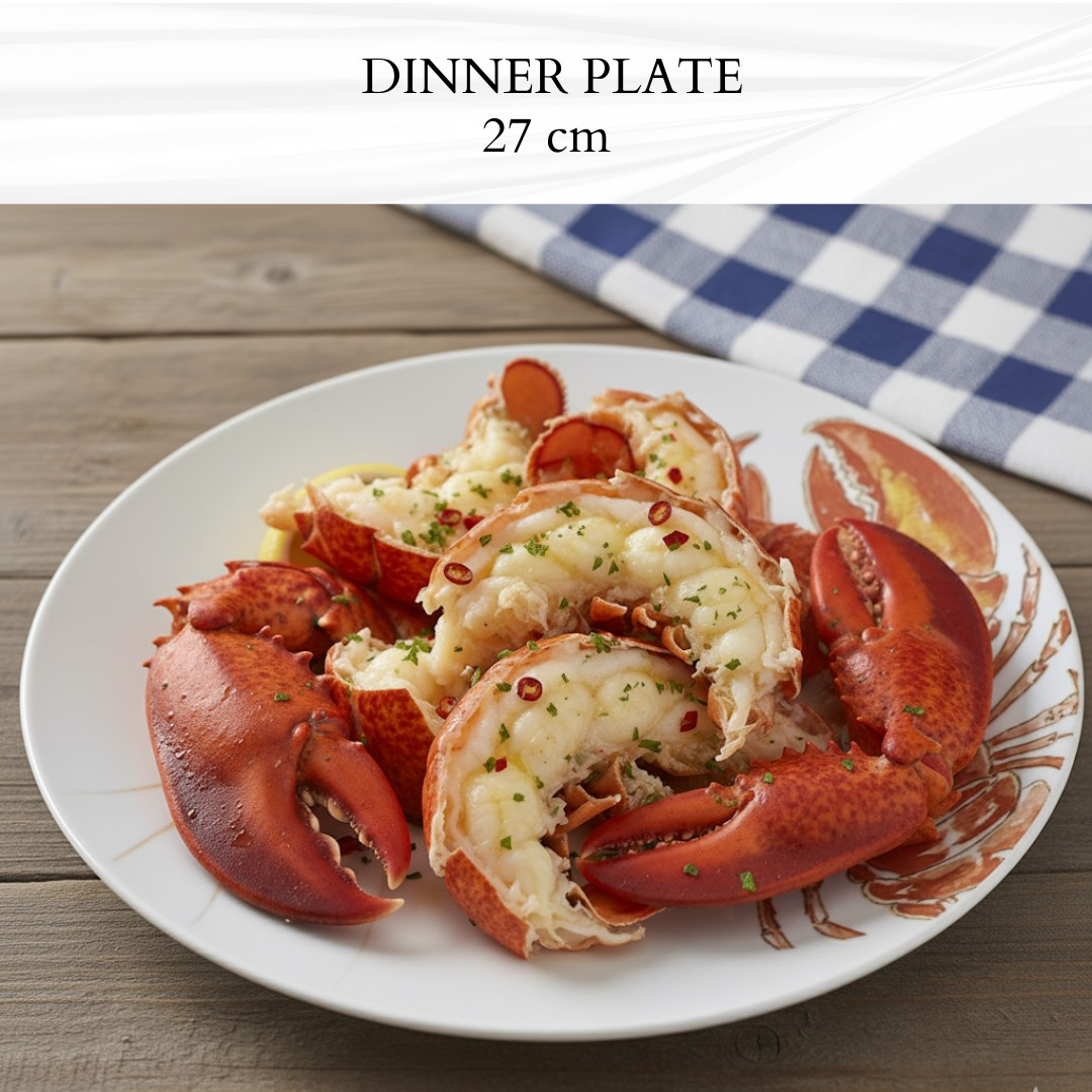 Delicia Porcelain Golden Scorpian Design Plate 27CM Digital Printing