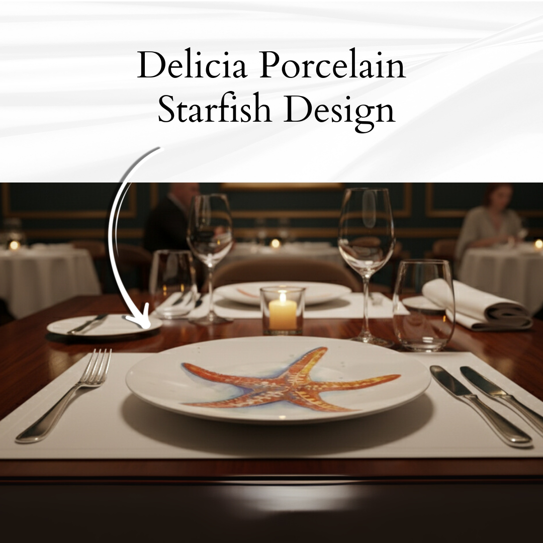 Delicia Porcelain Golden Scorpian Design Plate Plate Digital Printing