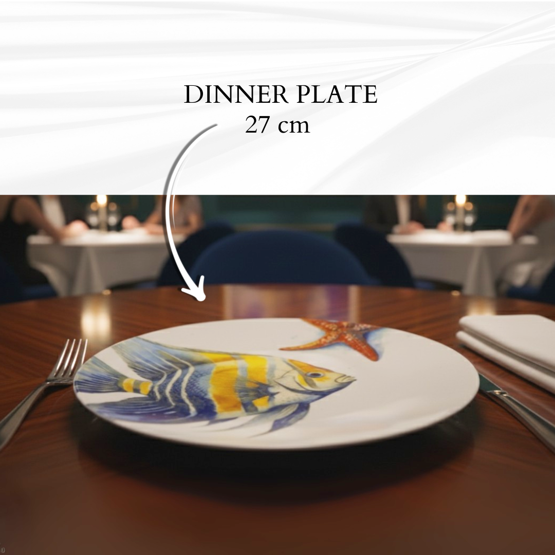 Delicia Porcelain Fish Design Plate Plate Digital Printing