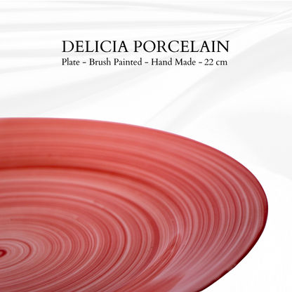 Delicia Porcelain Deep Plate hand Made Brushed 22cm