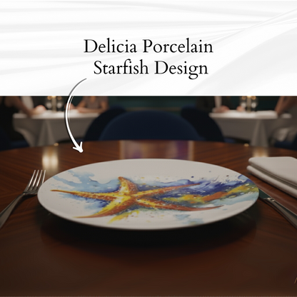 Delicia Porcelain Starfish Design Plate Plate Digital Printing