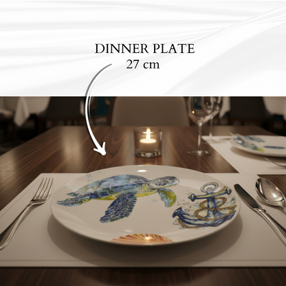 Delicia Porcelain Turtle Design Plate Plate Digital Printing