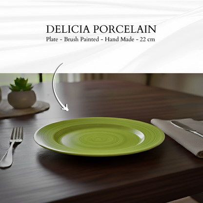 Delicia Porcelain Deep Plate hand Made Brushed 22cm