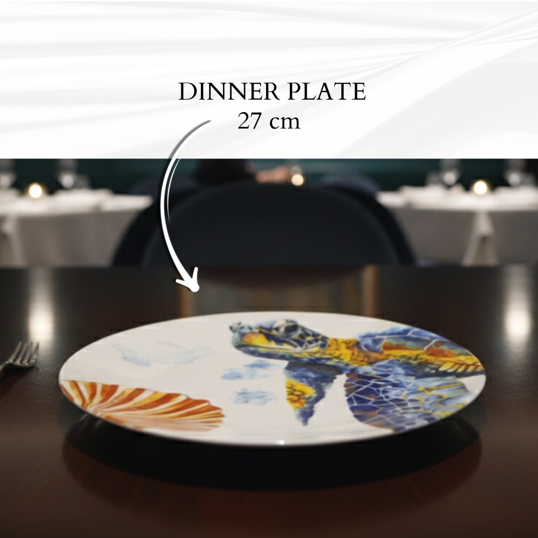 Delicia Porcelain Golden Turtle Design Plate Plate Digital Printing