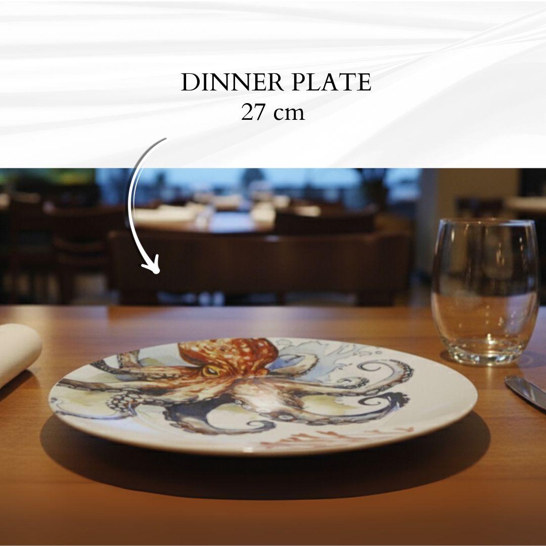 Delicia Porcelain Octopus Design Plate Plate Digital Printing