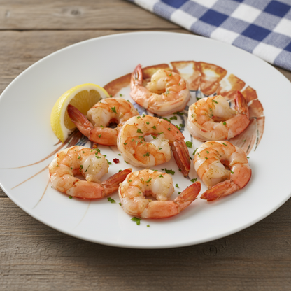 Delicia Porcelain Golden Shrimp Design Plate 27CM Digital Printing