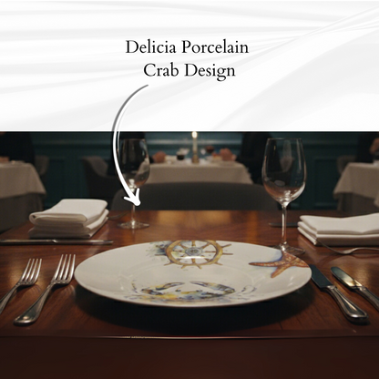 Delicia Porcelain Crab Design Plate Plate Digital Printing
