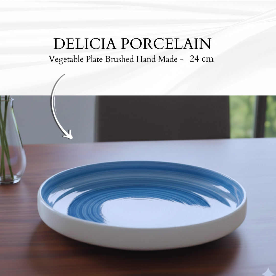 Delicia Porcelain Vegetable Plate 24cm Brushed