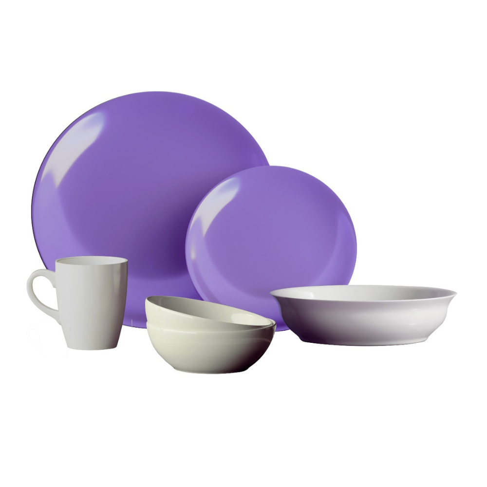 Delicia Porcelain Reactive 30 pcs Dinner Set Assorted