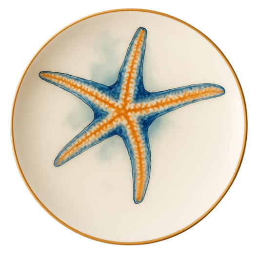 Delicia Porcelain Golden Scorpian Design Plate Plate Digital Printing